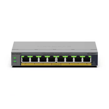 NETGEAR GS108EPP Nevadāms Gigabit Ethernet (10/100/1000) Power over Ethernet (PoE) galddatora/sienas stiprinājuma pelēks
