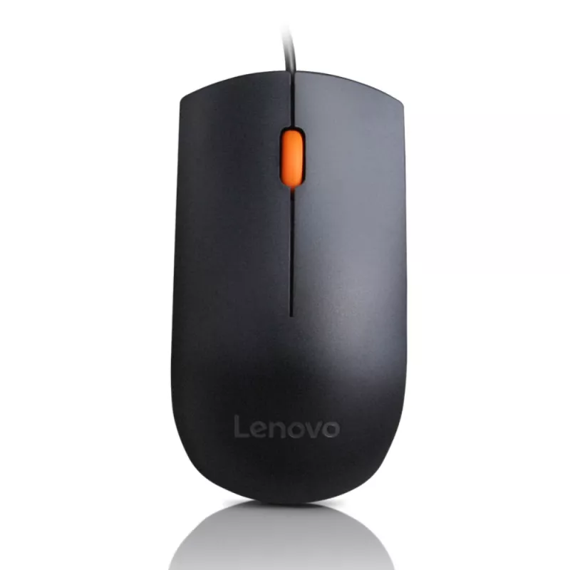 Vadu USB Type-A optiskā abām rokām piemērota pele Lenovo GX30M39704 — 1600 DPI, 3 pogas, 1,8 m kabelis, melna