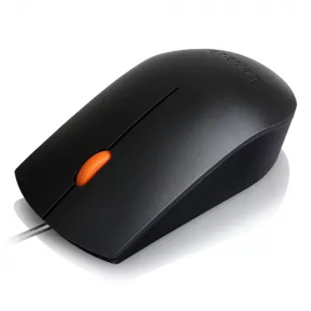 Vadu USB Type-A optiskā abām rokām piemērota pele Lenovo GX30M39704 — 1600 DPI, 3 pogas, 1,8 m kabelis, melna