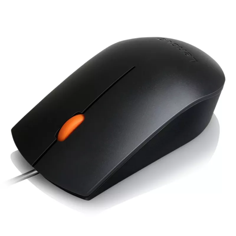 Vadu USB Type-A optiskā abām rokām piemērota pele Lenovo GX30M39704 — 1600 DPI, 3 pogas, 1,8 m kabelis, melna