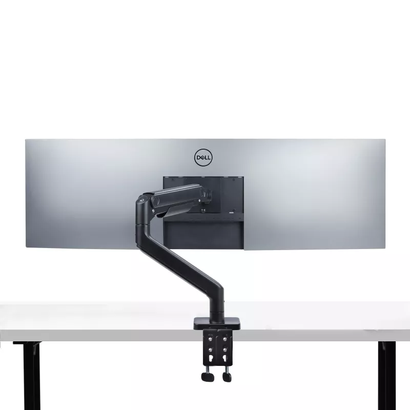 StarTech.com Monitora galda stiprinājums līdz 49 collu 32:9 īpaši platam izliektam ekrānam, mehāniska atsperes svira, C-skava/caurums, bezinstrumentu regulēšana, maks. 44 mārciņas/20 kg