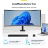 StarTech.com Monitora galda stiprinājums līdz 49 collu 32:9 īpaši platam izliektam ekrānam, mehāniska atsperes svira, C-skava/caurums, bezinstrumentu regulēšana, maks. 44 mārciņas/20 kg