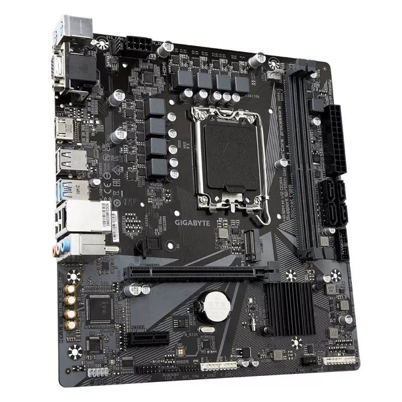 GIGABYTE H610M H V2 DDR4 mātesplate - atbalsta Intel Core 14. paaudzes CPU, 6+1+1 hibrīda digitālais VRM, līdz 3200MHz DDR4 (OC), 1xPCIe 3.0 M.2, GbE LAN, USB 3.2 Gen 1