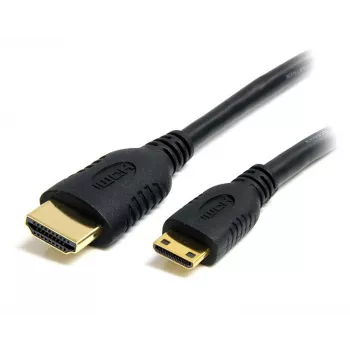 StarTech.com 1 m Mini HDMI uz HDMI kabelis ar Ethernet – 4K 30Hz ātrgaitas Mini HDMI uz HDMI adaptera kabelis – Mini HDMI Type-C ierīcei uz HDMI monitoru/displeju – izturīgs video pārveidotāja vads