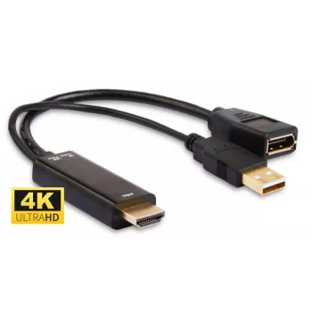 Microconnect HDMDPP1 video kabeļa adapteris 0,15 m HDMI Type A (Standard) uz DisplayPort, melns