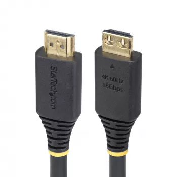 StarTech.com 15 ft (4,5 m) ātrgaitas HDMI kabelis ar satverošiem savienotājiem, 4K 60Hz/1440p 144Hz, HDR10/HDCP 2.2/ARC, 18 Gbit/s, UHD HDMI 2.0 vads televizoram/monitoram/displejām, TPE apvalks