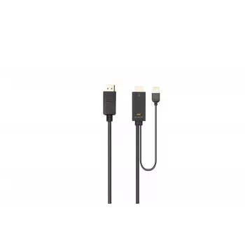 Microconnect HDMI-DP-CON1 video kabeļa adapteris 1 m HDMI Type A (Standard) DisplayPort melns