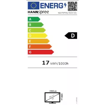 Hannspree HO 275 PTB datora monitors 68.6 cm (27 colli) 1920 x 1080 pikseļi Full HD LED skārienekrāns Melns