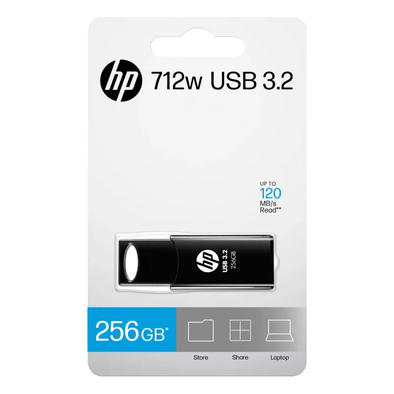 HP 712w USB zibatmiņas disks 256 GB USB Type-A 3.2 Gen 1 (3.1 Gen 1) Melns