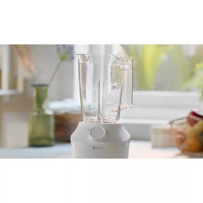Galda blenderis Philips HR2041/00 — 450 W, 1,9 L plastmasas trauks, nerūsējošā tērauda asmeņi, balts