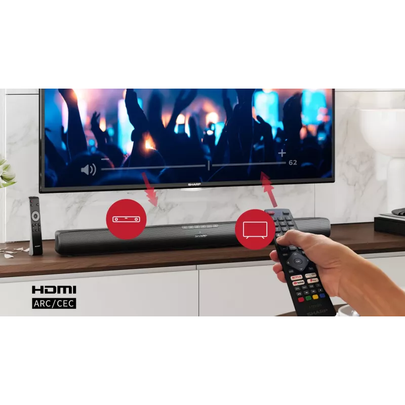 Sharp HT-SB100 skaļruņa skaņas josla Melna 2.0 kanāli 75 W