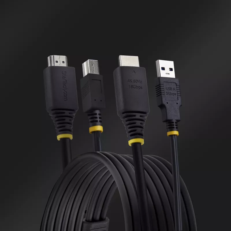StarTech.com 1,8 m HDMI un USB 5 Gb/s KVM kabelis, 4K 60 Hz, HDMI 2.0 un USB kombinētais kabelis KVM slēdžiem