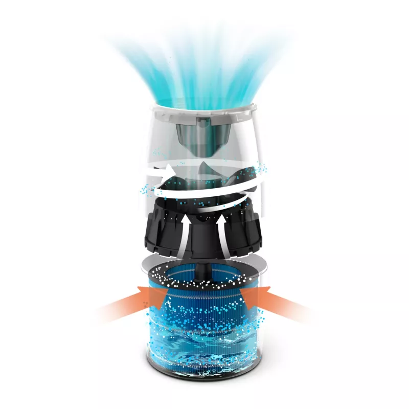 Mitrinātājs Philips HU2716/10 — 2 L tvertne, 17 W, 220–240 V, balts/rozā zelts, kompakts 220×220×350 mm