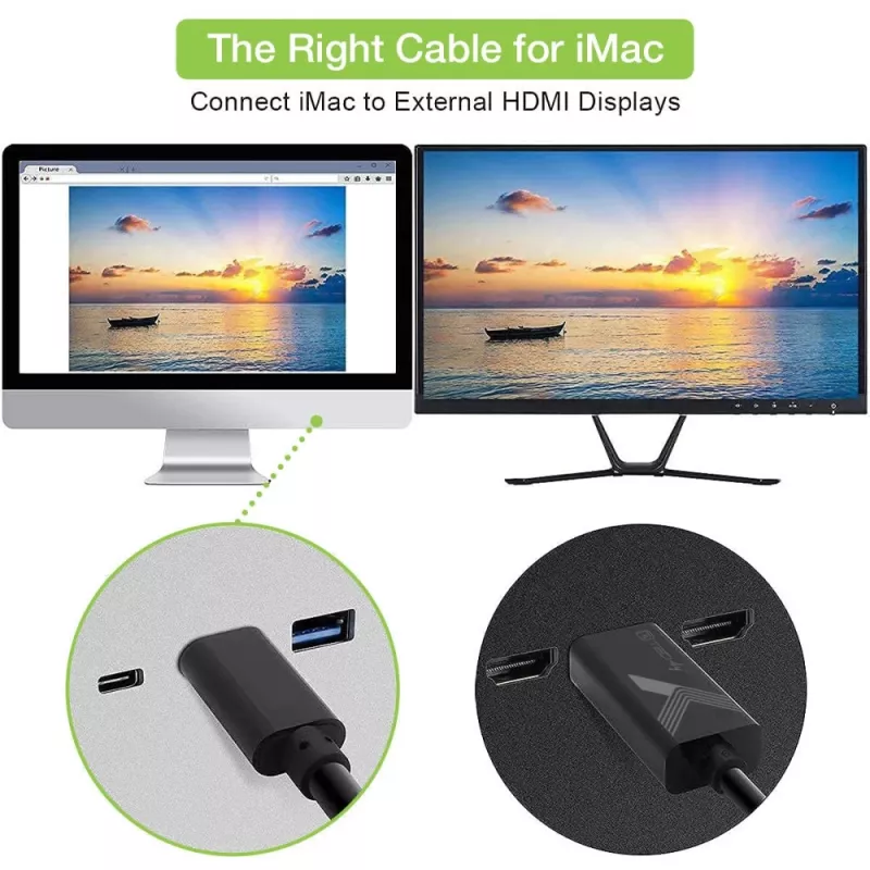 Techly Adaptera kabelis USB-C vīr. uz HDMI 2.0 4K vīr. 2m melns
