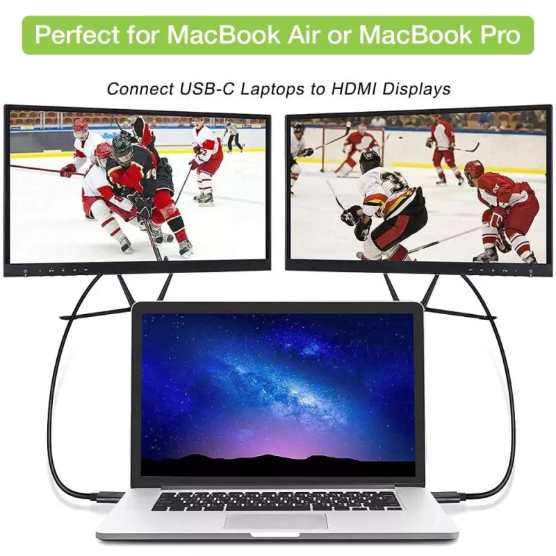 Techly Adaptera kabelis USB-C vīr. uz HDMI 2.0 4K vīr. 2m melns