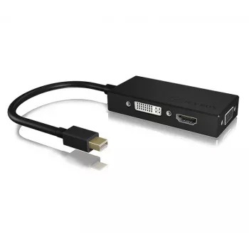 ICY BOX IB-AC1032 Mini DisplayPort DVI-D + VGA (D-Sub) + HDMI Melns