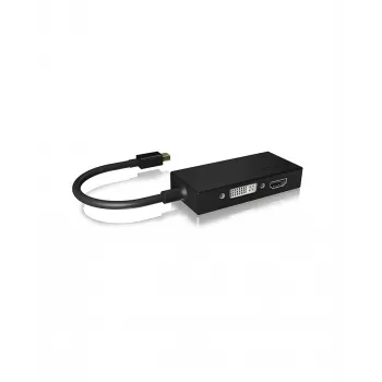 ICY BOX IB-AC1032 Mini DisplayPort DVI-D + VGA (D-Sub) + HDMI Melns
