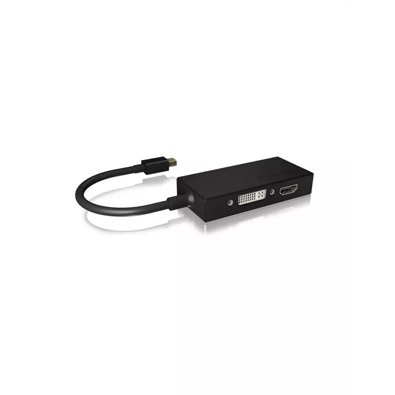 ICY BOX IB-AC1032 Mini DisplayPort DVI-D + VGA (D-Sub) + HDMI Melns