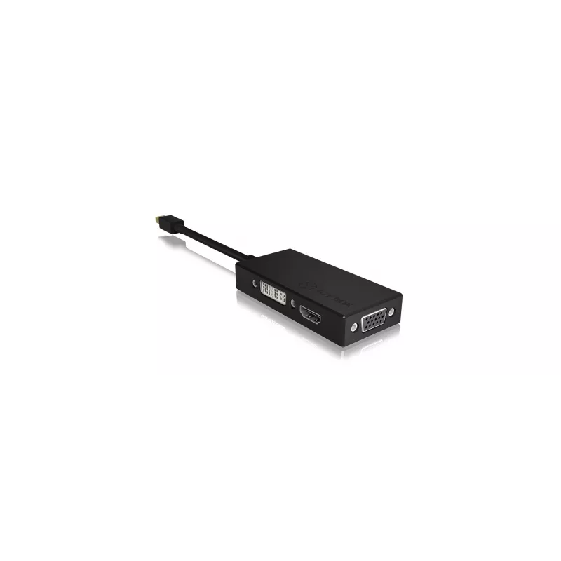 ICY BOX IB-AC1032 Mini DisplayPort DVI-D + VGA (D-Sub) + HDMI Melns