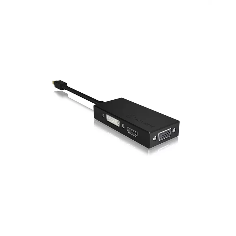 ICY BOX IB-AC1032 Mini DisplayPort DVI-D + VGA (D-Sub) + HDMI Melns