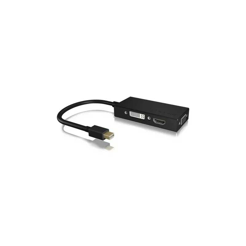 ICY BOX IB-AC1032 Mini DisplayPort DVI-D + VGA (D-Sub) + HDMI Melns