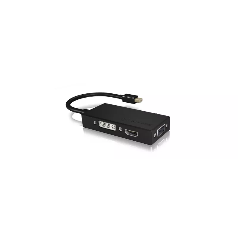 ICY BOX IB-AC1032 Mini DisplayPort DVI-D + VGA (D-Sub) + HDMI Melns