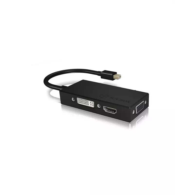 ICY BOX IB-AC1032 Mini DisplayPort DVI-D + VGA (D-Sub) + HDMI Melns
