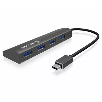 Saskarnes centrmezgls RAIDSONIC IB-AC6405-C USB 3.2 Gen 1 Type-C melns