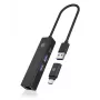 ICY BOX IB-HUB1439-LAN vadu USB 3.2 Gen 1 (3.1 Gen 1) Type-A melns
