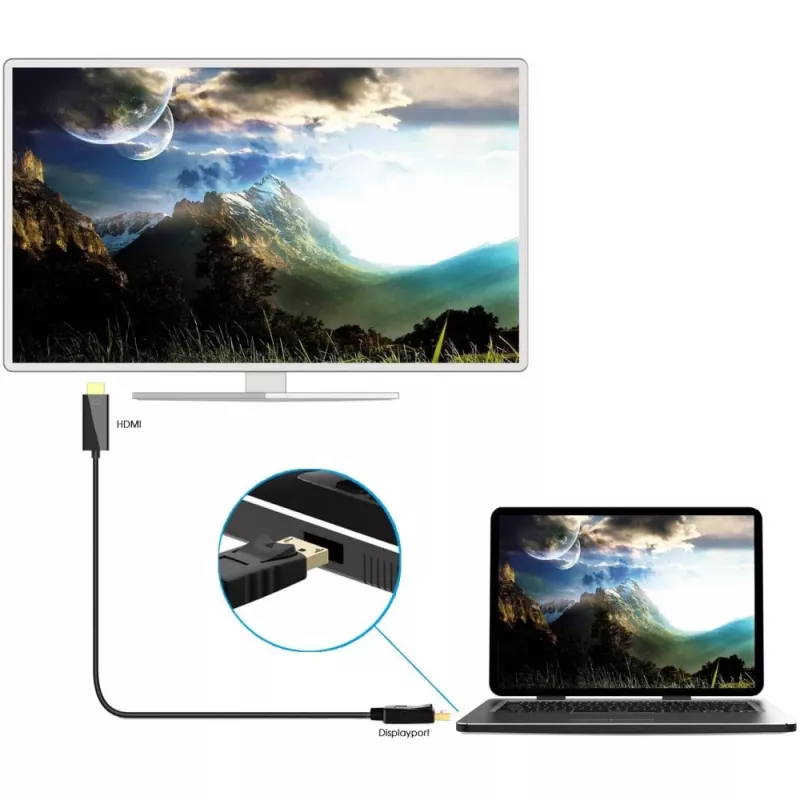 Techly Converter kabelis 2m DisplayPort to HDMI 1.2 4K ICOC DSP-H12-020