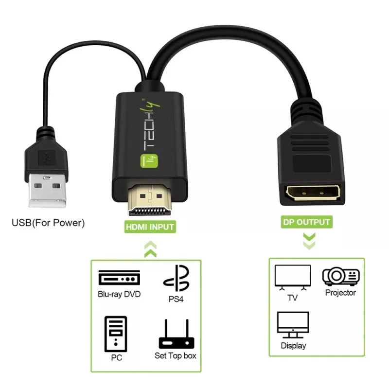 Video signālu pārveidotājs Techly ICOC HDMI-DP12A 4096x2160 120Hz