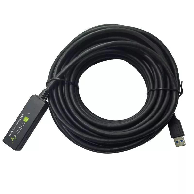 Techly ICUR30100G USB kabelis USB 3.2 Gen 1 (3.1 Gen 1) 10 m USB A Melns