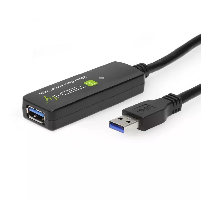 Techly ICUR30100G USB kabelis USB 3.2 Gen 1 (3.1 Gen 1) 10 m USB A Melns