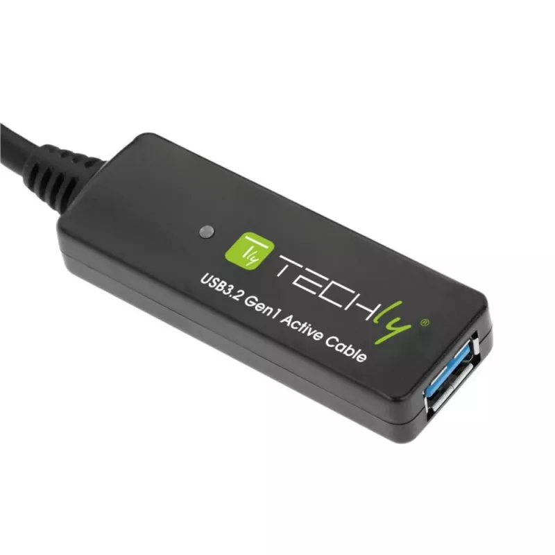 Techly ICUR30100G USB kabelis USB 3.2 Gen 1 (3.1 Gen 1) 10 m USB A Melns