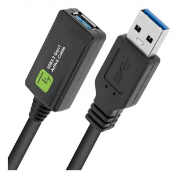 Techly ICUR3050G USB kabelis USB 3.2 Gen 1 (3.1 Gen 1) 5 m USB A Melns