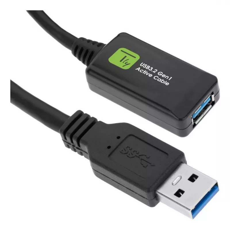 Techly ICUR3050G USB kabelis USB 3.2 Gen 1 (3.1 Gen 1) 5 m USB A Melns