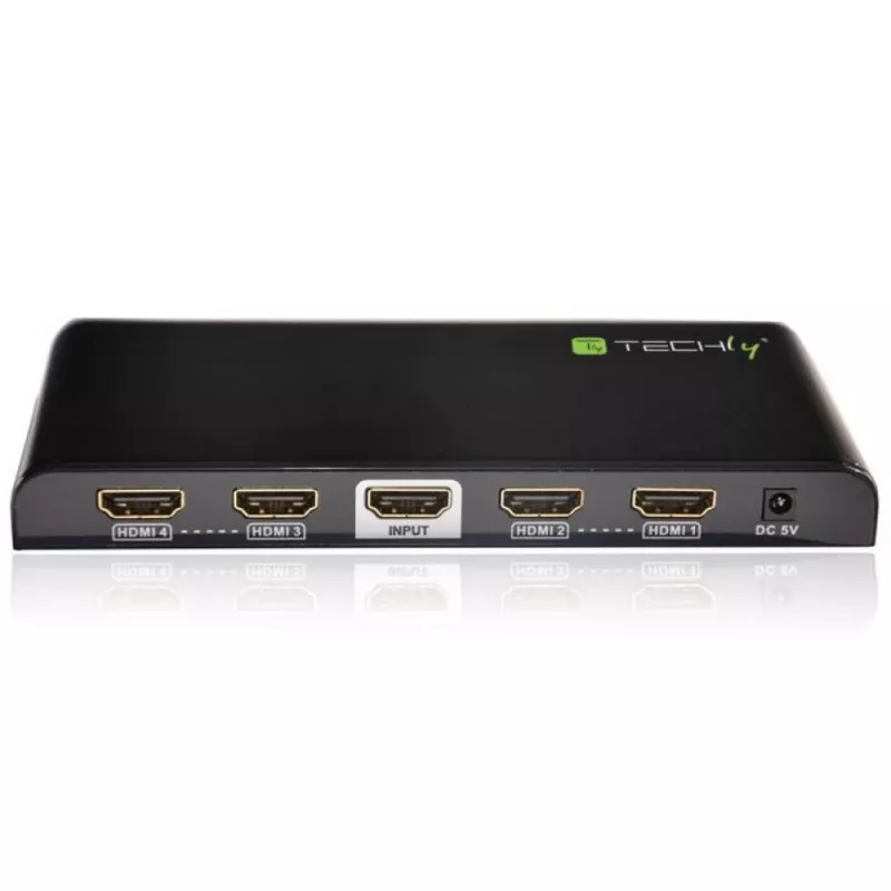 Techly sadalītājs HDMI 2.0 4K UHD 3D izeju, HDMI, 4x HDMI, 3840 x 2160 pikseļi, melns, 4K Ultra HD, 30 m
