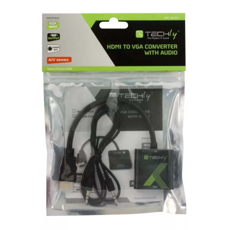 Techly kabelis Converter Adapter HDMI to VGA with Audio IDATA HDMI-VGA2A