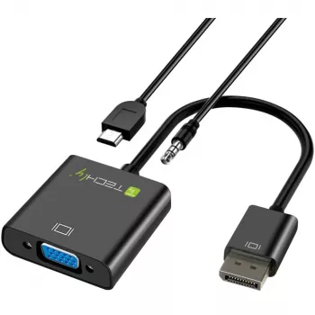 Techly kabeļa adapteris-pārveidotājs HDMI uz VGA ar Micro USB un audio IDATA HDMI-VGA2AU