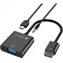 Techly kabeļa adapteris-pārveidotājs HDMI uz VGA ar Micro USB un audio IDATA HDMI-VGA2AU