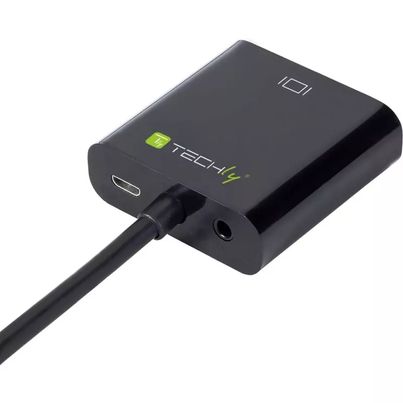 Techly kabeļa adapteris-pārveidotājs HDMI uz VGA ar Micro USB un audio IDATA HDMI-VGA2AU