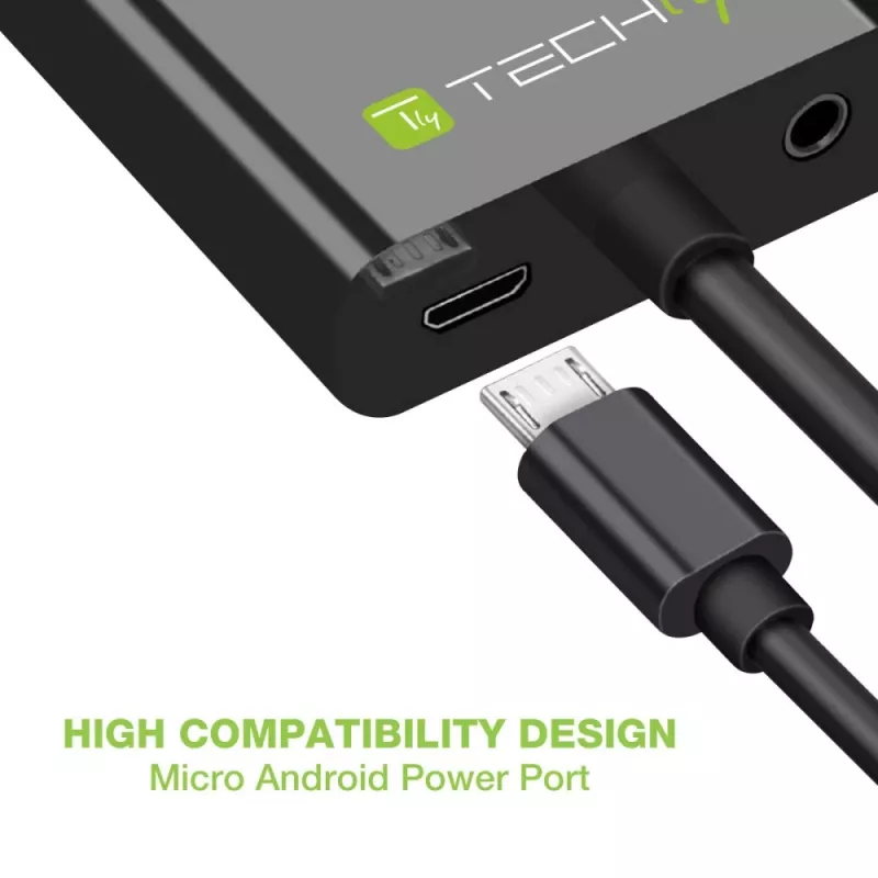 Techly kabeļa adapteris-pārveidotājs HDMI uz VGA ar Micro USB un audio IDATA HDMI-VGA2AU