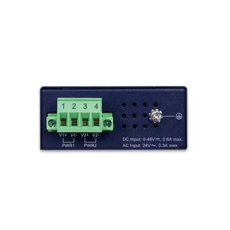Nepārvaldāms Gigabit Ethernet slēdzis PLANET IGS-510TF — 4 x 10/100/1000 Mbps, 10 Gbit/s komutācija, 9–48V līdzstrāva, piestiprināms pie sienas
