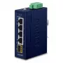 Nepārvaldāms Gigabit Ethernet slēdzis PLANET IGS-510TF — 4 x 10/100/1000 Mbps, 10 Gbit/s komutācija, 9–48V līdzstrāva, piestiprināms pie sienas