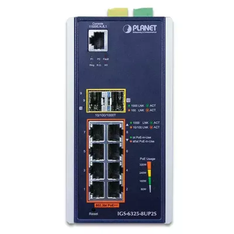 Vadāms L3 komutators PLANET IGS-6325-8UP2S 8 porti Gigabit Ethernet PoE