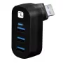 Techly IUSB3-HUB3-ROTB saskarnes centrmezgls USB 3.2 Gen 1 (3.1 Gen 1) Type-A 5000 Mbit/s Melns