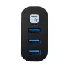 Techly IUSB3-HUB3-ROTB saskarnes centrmezgls USB 3.2 Gen 1 (3.1 Gen 1) Type-A 5000 Mbit/s Melns