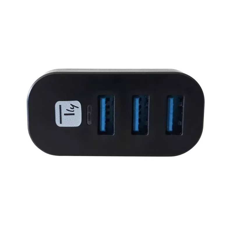 Techly IUSB3-HUB3-ROTB saskarnes centrmezgls USB 3.2 Gen 1 (3.1 Gen 1) Type-A 5000 Mbit/s Melns