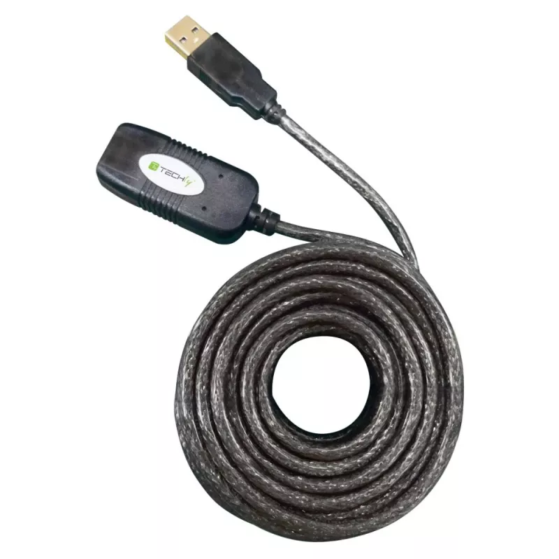 Techly aktīvais pagarinātājkabelis USB 2.0 Hi-Speed 10m IUSB-REP10TY