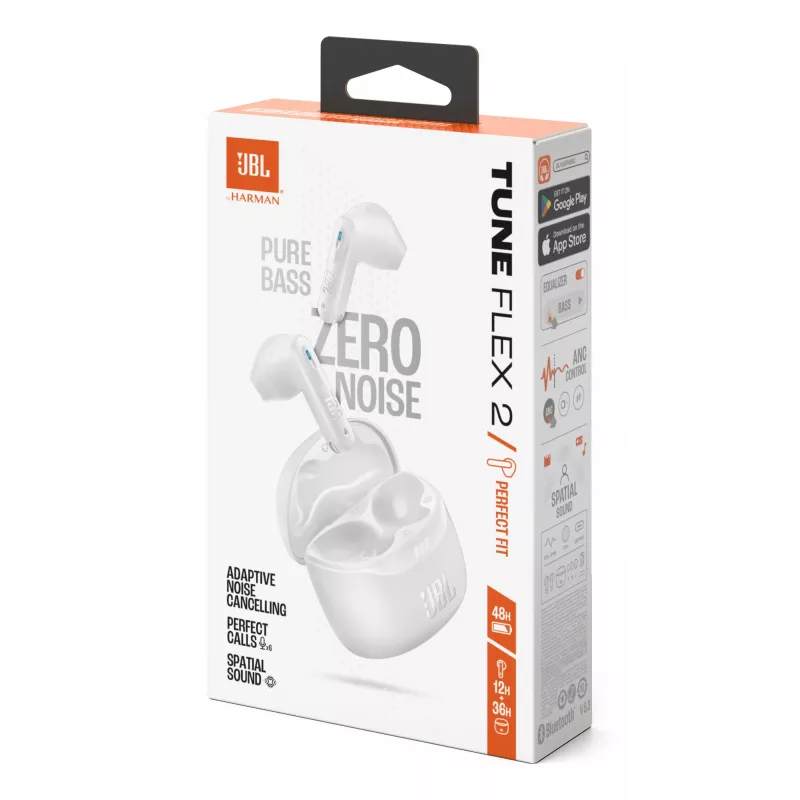 JBL Tune Flex 2 austiņas True Wireless Stereo (TWS) Ievietojamās Zvani/Mūzika Bluetooth Balts